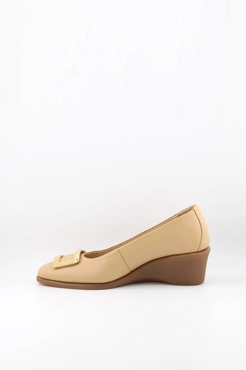 DFC Relax Buckled Leather Comfort Wedge Loafer